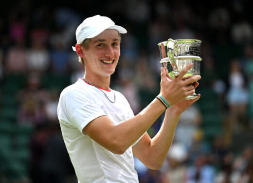 Britain’s Henry Searle won the boys’ singles at Wimbledon