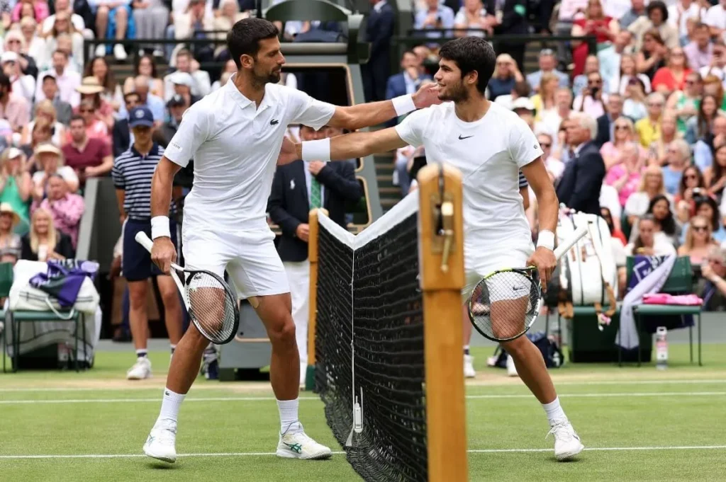 The iconic Wimbledon duel: Alcaraz versus Djokovic.