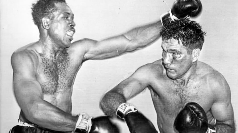 Legendary boxer Archie Moore in action.