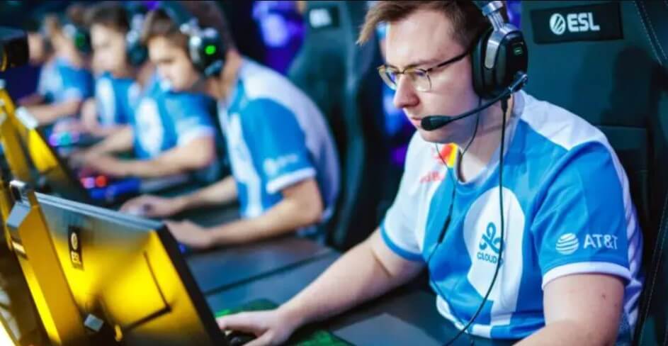 Cloud9 players in action during a match.