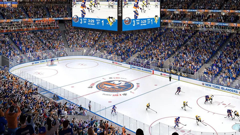 The iconic Isles' Arena, home of the New York Islanders.