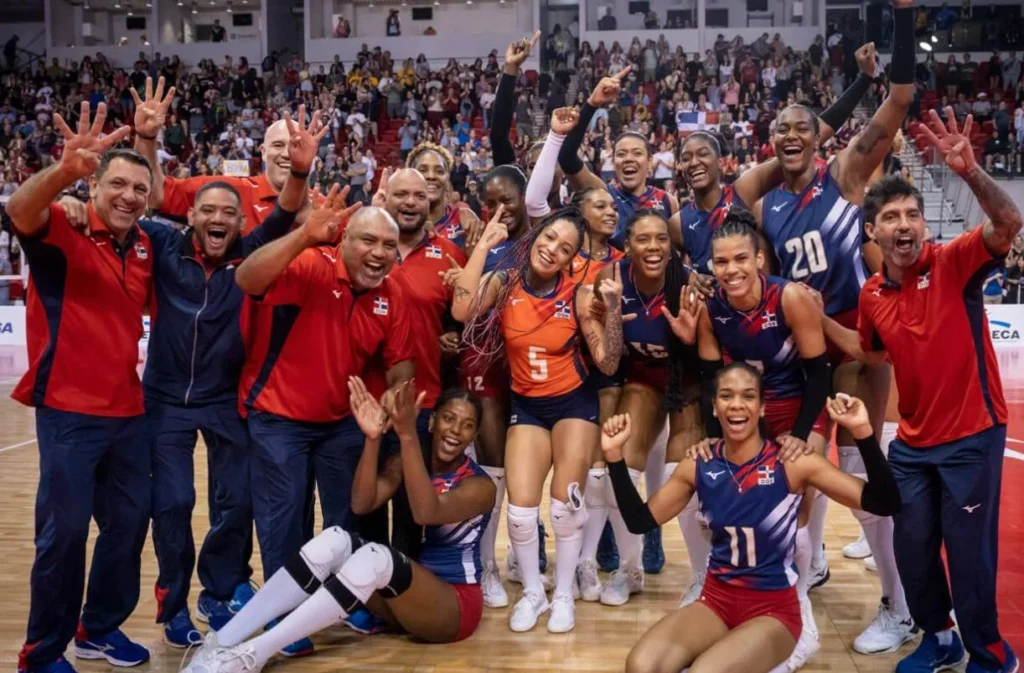 Joyous moment for Dominican Republic coaches and players.