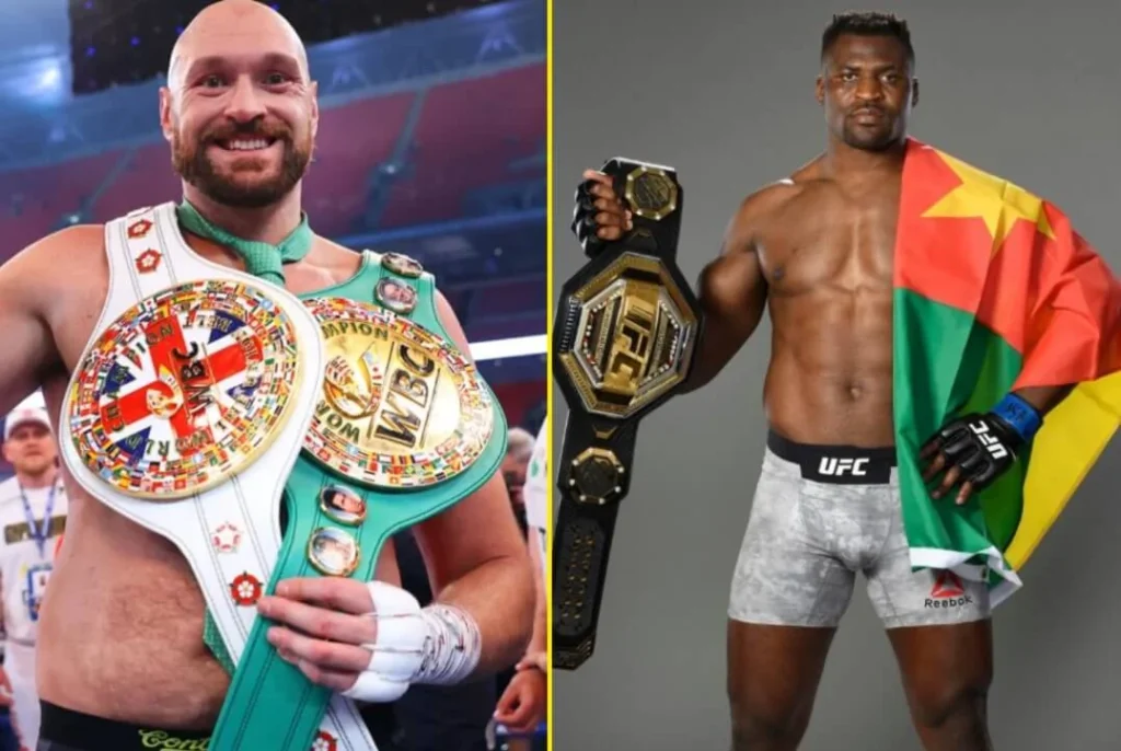 The calm before the storm: Ngannou and Fury's visual duel.
