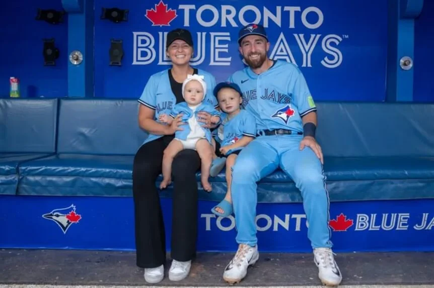 Mason McCoy with family after achieving MLB dream.