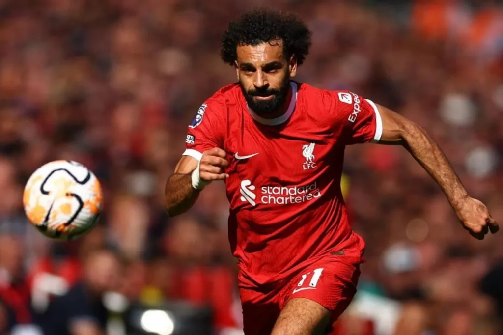 Mohamed Salah in action on the field.