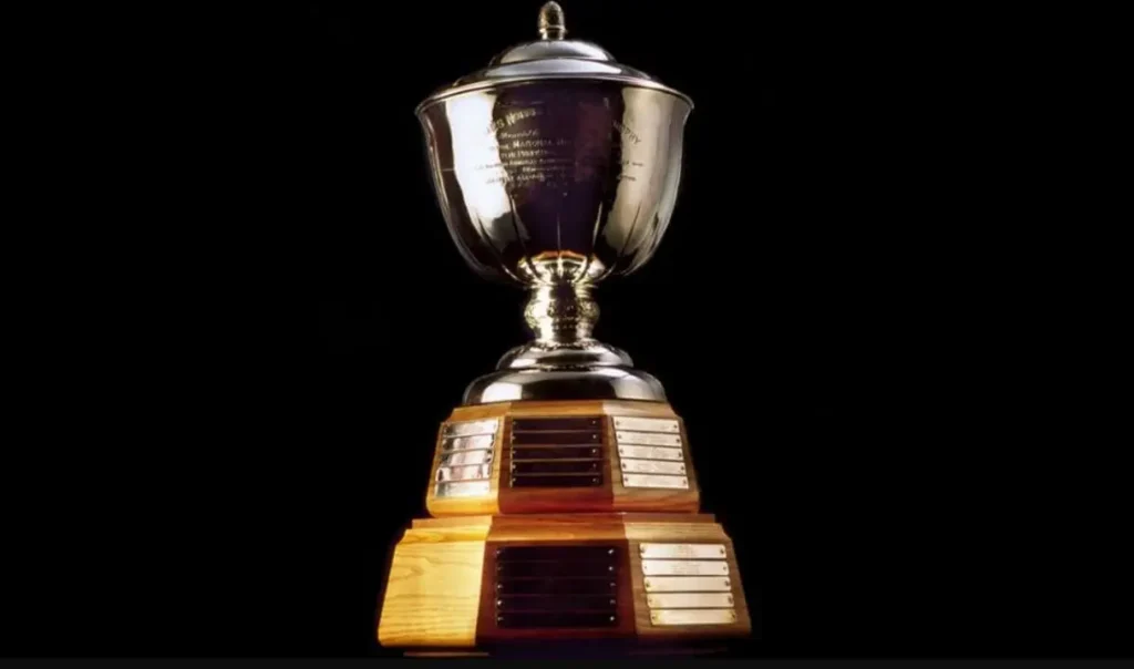 Shimmering Norris Trophy reflecting its legacy.