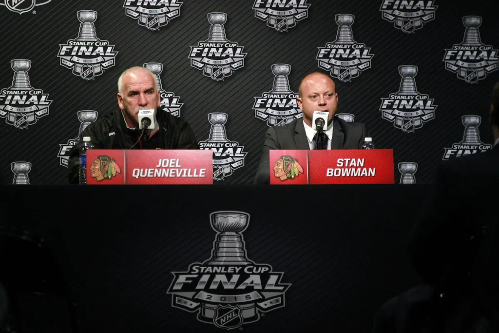 Quenneville and Bowman at an NHL event.