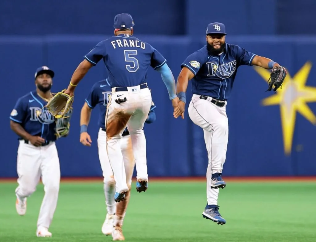 Rays team reveling in their on-field achievement.