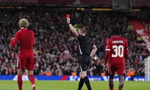 Liverpool’s late win marred by striker’s ‘needless’ sending off