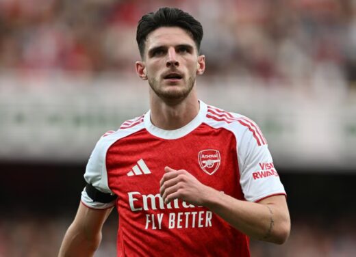 Arsenal face fresh injury concern as Rice and key quartet miss training before Sporting