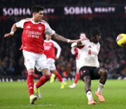 Jeremie Frimpong responds after celebrating Arsenal’s Champions League final loss