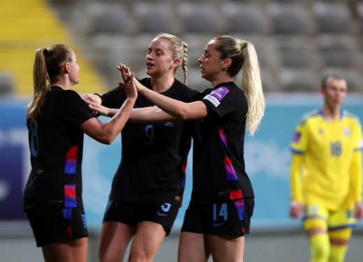 England beat Ukraine with ease but playoffs now stand between Lionesses and World Cup place