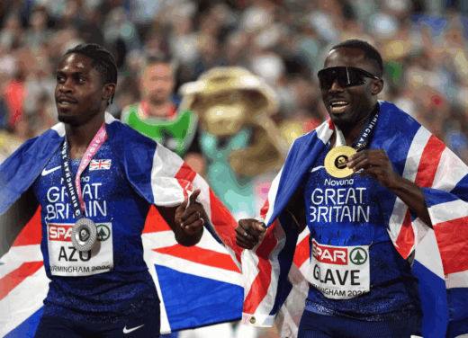 Glave leads British one-two in European 100m final